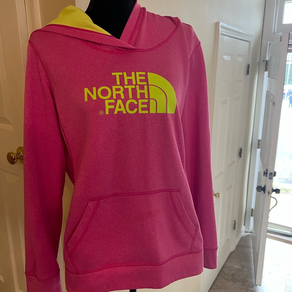 The north face neon yellow the north face neon pink combo workout sweater/Jacket